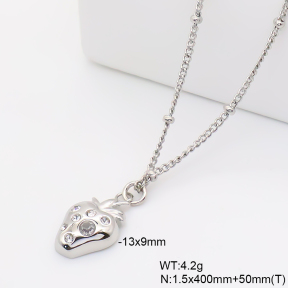 6N4004777bbov-766  Czech Stones,Handmade Polished  Stainless Steel Necklace