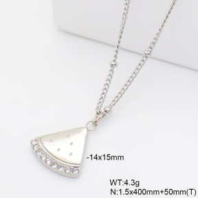 6N4004779abol-766  Czech Stones,Handmade Polished  Stainless Steel Necklace