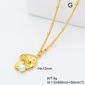 6N4004780vbpb-766  18K PVD Resin Imitation Pearls & Czech Stones,Handmade Polished  Stainless Steel Necklace