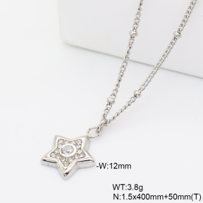6N4004785abol-766  Czech Stones,Handmade Polished  Stainless Steel Necklace