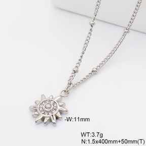 6N4004787abol-766  Czech Stones,Handmade Polished  Stainless Steel Necklace