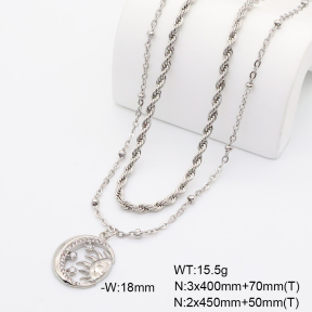 6N4004789ahjb-766  Czech Stones,Handmade Polished  Stainless Steel Necklace