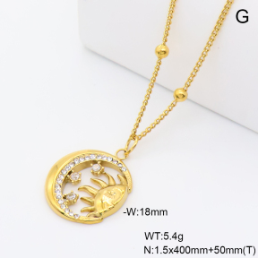 6N4004790vhha-766  18K PVD Czech Stones,Handmade Polished  Stainless Steel Necklace