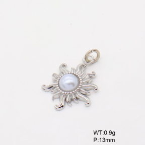 6P3000377aakk-766  Resin Imitation Pearls,Handmade Polished  Stainless Steel Pendant