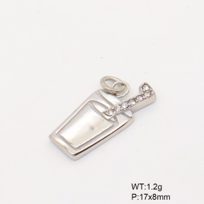 6P4000569aakp-766  Czech Stones,Handmade Polished  Stainless Steel Pendant