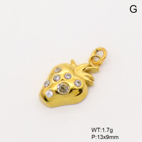 6P4000570aakl-766  18K PVD Czech Stones,Handmade Polished  Stainless Steel Pendant