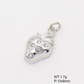6P4000571baka-766  Czech Stones,Handmade Polished  Stainless Steel Pendant