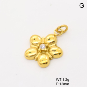 6P4000572baka-766  18K PVD Czech Stones,Handmade Polished  Stainless Steel Pendant