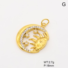 6P4000574bbml-766  18K PVD Czech Stones,Handmade Polished  Stainless Steel Pendant