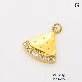 6P4000576ablb-766  18K PVD Czech Stones,Handmade Polished  Stainless Steel Pendant