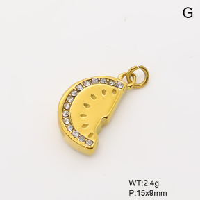 6P4000580vbmb-766  18K PVD Czech Stones,Handmade Polished  Stainless Steel Pendant