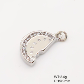 6P4000581bblk-766  Czech Stones,Handmade Polished  Stainless Steel Pendant
