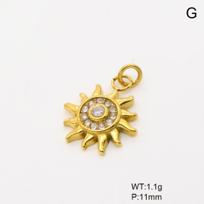6P4000582ablb-766  18K PVD Czech Stones,Handmade Polished  Stainless Steel Pendant
