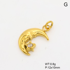 6P4000587aako-766  18K PVD Czech Stones,Handmade Polished  Stainless Steel Pendant