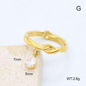 GER001534bhva-066  18K PVD Zircon,Handmade Polished  6-8#  Stainless Steel Ring  BC24090049R-WT