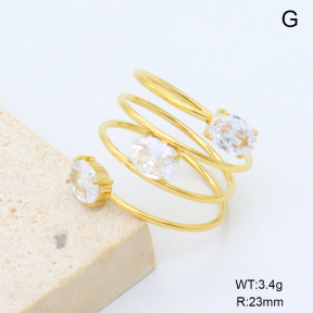 GER001543vhha-066  18K PVD Zircon,Handmade Polished  7#  Stainless Steel Ring  BC26060377R-2