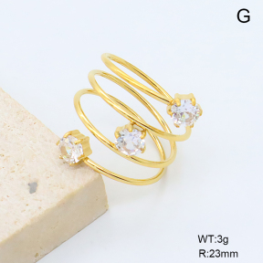 GER001544vhha-066  18K PVD Zircon,Handmade Polished  7#  Stainless Steel Ring  BC26060377R-3