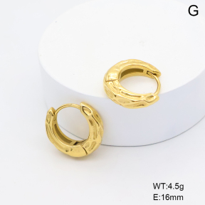 6E2007450bhia-106D  316 SS 14K PVD,Handmade Polished  Stainless Steel Earrings