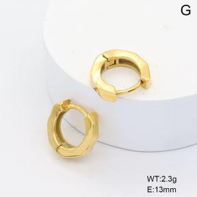 6E2007454bhia-106D  316 SS 14K PVD,Handmade Polished  Stainless Steel Earrings