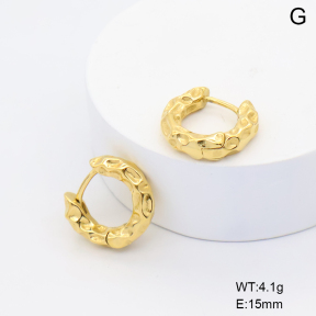 6E2007458bhia-106D  316 SS 14K PVD,Handmade Polished  Stainless Steel Earrings