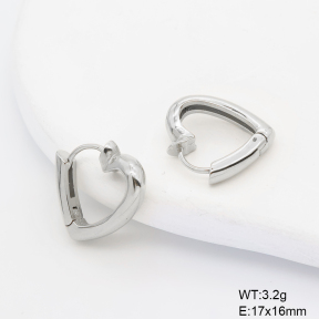 6E2007467vhha-106D  316 SS Curved Heart Shape,Handmade Polished  Stainless Steel Earrings