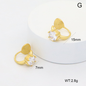 GEE003059bhva-066  18K PVD Zircon,Handmade Polished  Stainless Steel Earrings  BC26040215E