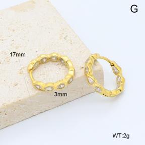 GEE003131bhia-066  316 Pin 18K PVD Zircon,Handmade Polished  Stainless Steel Earrings  BC26050299E