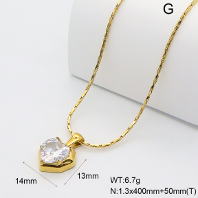 GEN002350bhva-066  18K PVD Zircon,Handmade Polished  Stainless Steel Necklace  BC25120548N