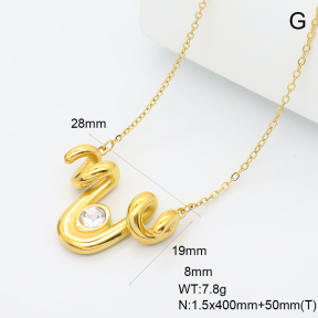 GEN002403bhva-066  18K PVD Zircon,Handmade Polished  Stainless Steel Necklace  BC26050320N