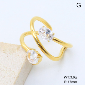 GER001551bhva-066  18K PVD Zircon,Handmade Polished  Stainless Steel Ring  BC26060382R-1