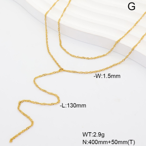 6N2005282vbpb-908  14K PVD  Stainless Steel Necklace
