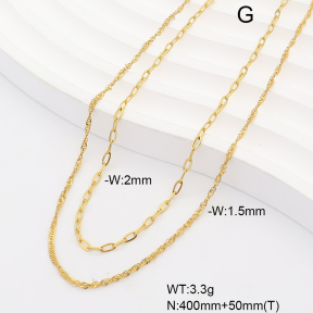 6N2005318vbnl-908  14K PVD  Stainless Steel Necklace