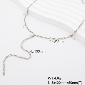 6N3002063bhva-908  Resin Imitation Pearls  Stainless Steel Necklace