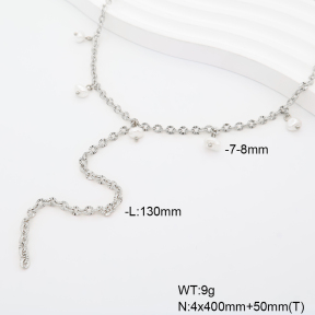 6N3002067vhha-908  Shell Imitation Pearls  Stainless Steel Necklace