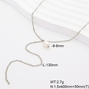 6N3002069vbnb-908  Cultured Freshwater Pearls  Stainless Steel Necklace