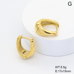 6E2007464bhia-106D  316 SS 14K PVD Curved,Handmade Polished  Stainless Steel Earrings