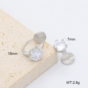 GEE003060vbpb-066  Zircon,Handmade Polished  Stainless Steel Earrings  BC26040215E-S