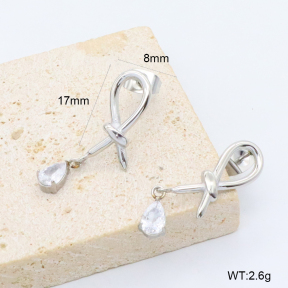 GEE003090vbpb-066  BC26050333E-S-WT  Stainless Steel Earrings  316 Pin Zircon,Handmade Polished