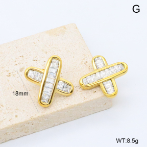 GEE003091bhia-066  BC26050336E-WT  Stainless Steel Earrings  316 Pin 18K PVD Zircon,Handmade Polished