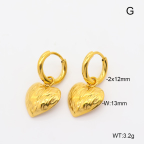 6E2007479abol-908  316 Pin 18K PVD  Stainless Steel Earrings