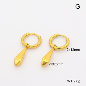 6E2007480vbnl-908  316 Pin 18K PVD  Stainless Steel Earrings