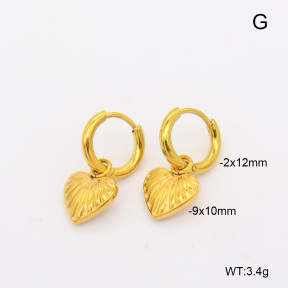 6E2007481abol-908  316 Pin 18K PVD  Stainless Steel Earrings