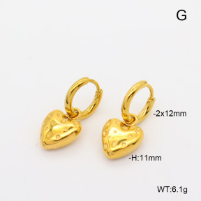 6E2007483abol-908  316 Pin 18K PVD  Stainless Steel Earrings