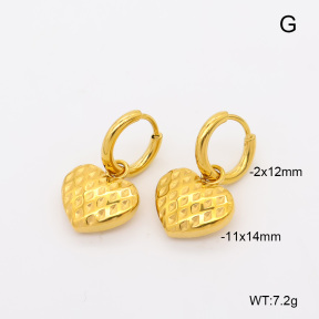 6E2007484abol-908  316 Pin 18K PVD  Stainless Steel Earrings