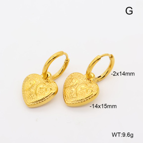 6E2007486abol-908  316 Pin 18K PVD  Stainless Steel Earrings