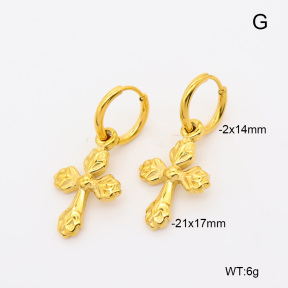 6E2007492bvpl-908  316 Pin 18K PVD  Stainless Steel Earrings