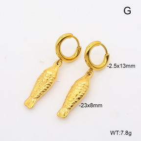 6E2007494vbpb-908  316 Pin 18K PVD  Stainless Steel Earrings