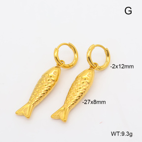 6E2007495bvpl-908  316 Pin 18K PVD  Stainless Steel Earrings