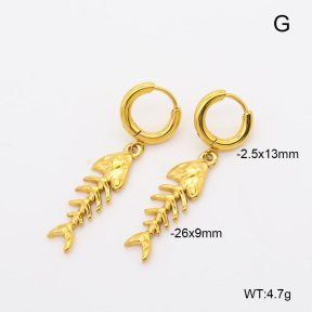 6E2007498bhva-908  316 Pin 18K PVD  Stainless Steel Earrings