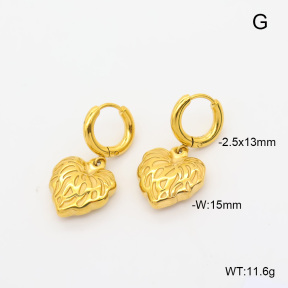 6E2007499vbpb-908  316 Pin 18K PVD  Stainless Steel Earrings